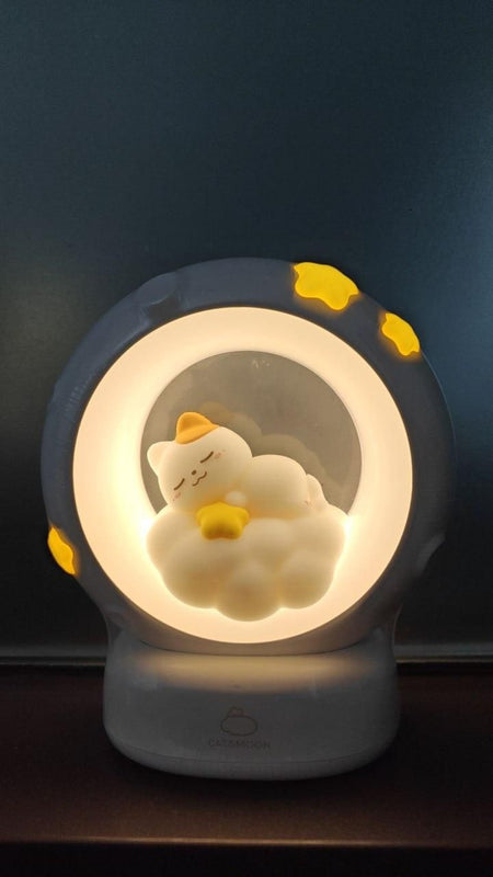 Adorable Sleeping Cat Night Light β Barato Cart Touch-Control LED Lamp for Cozy Vibes!