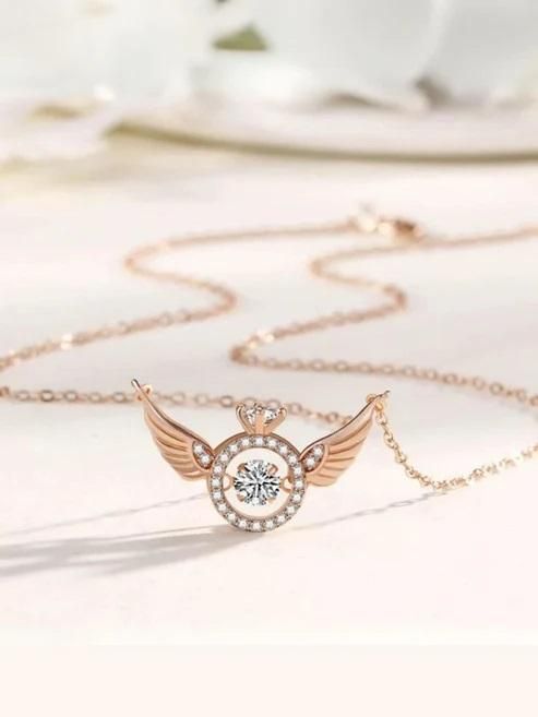 Barato Cart Rose Gold Angel Wings Necklace β A Touch of Elegance & Grace!