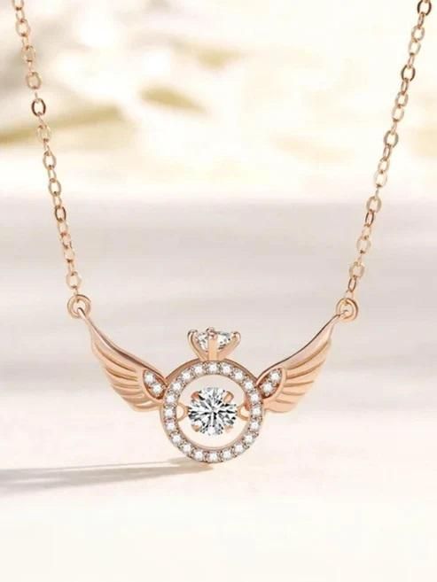 Barato Cart Rose Gold Angel Wings Necklace β A Touch of Elegance & Grace!