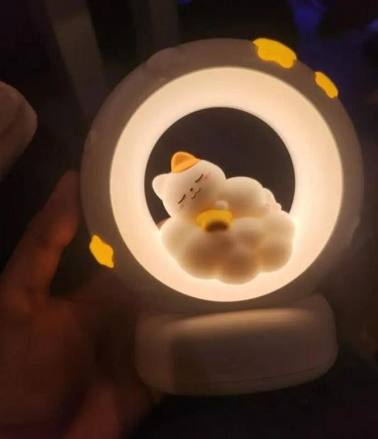 Adorable Sleeping Cat Night Light – Barato Cart Touch-Control LED Lamp for Cozy Vibes!